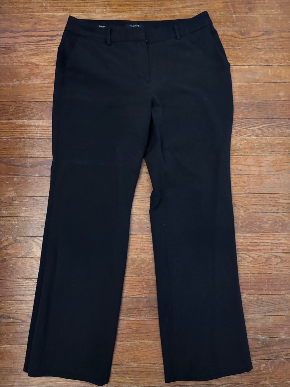 Talbots Black Mid-Rise Straight-Leg Dress Trousers Curvy